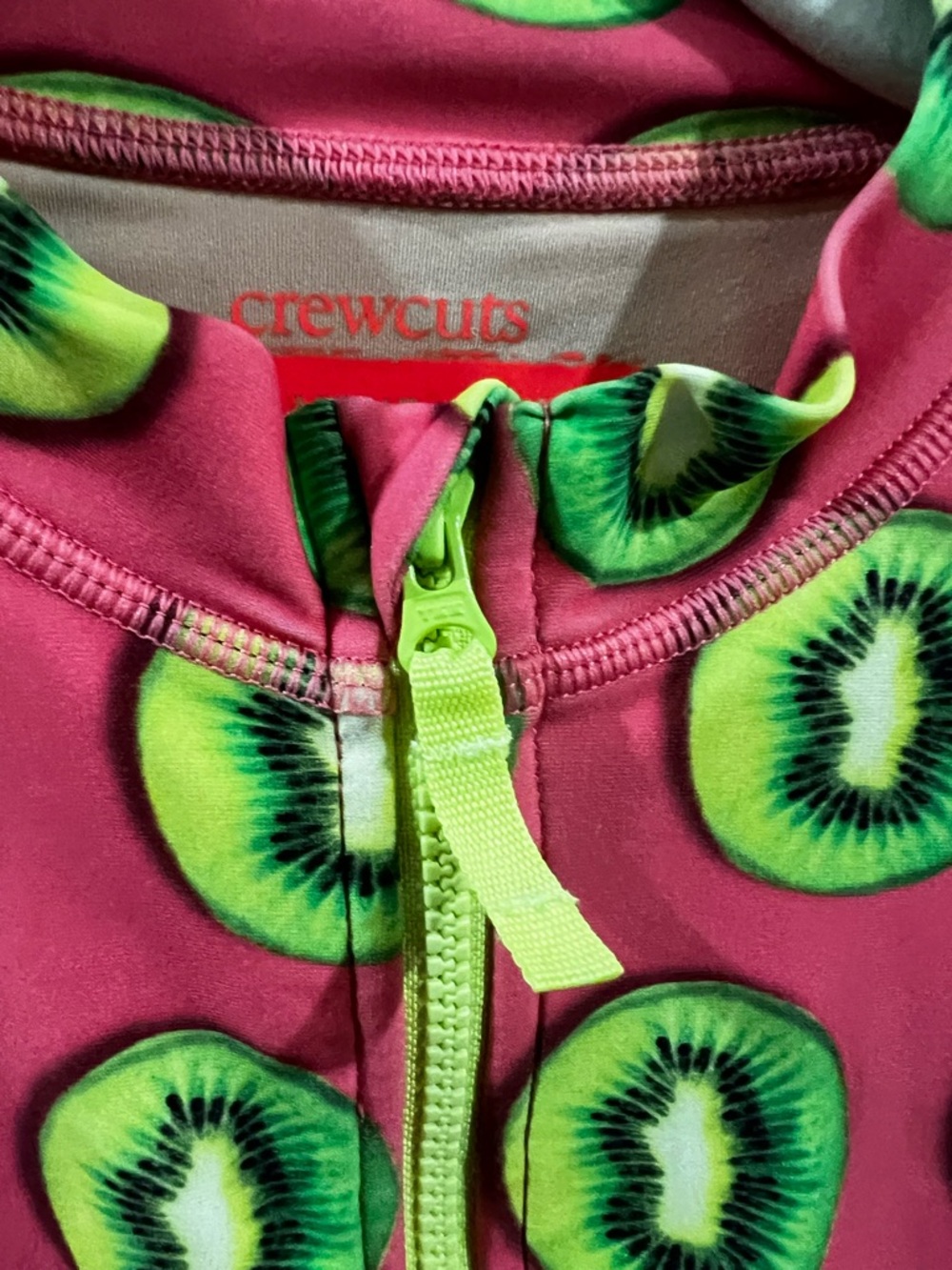 crewcuts UPF 50+ Rashguard in Pink with Kiwi Print Girls 12 Swim - Picture 3 of 4